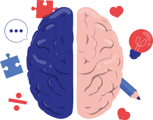 illustration d'un cerveau avec plein d'idées